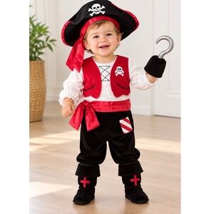 koala kids pirate costume size 12 M Halloween Hat Boots Suit Hook